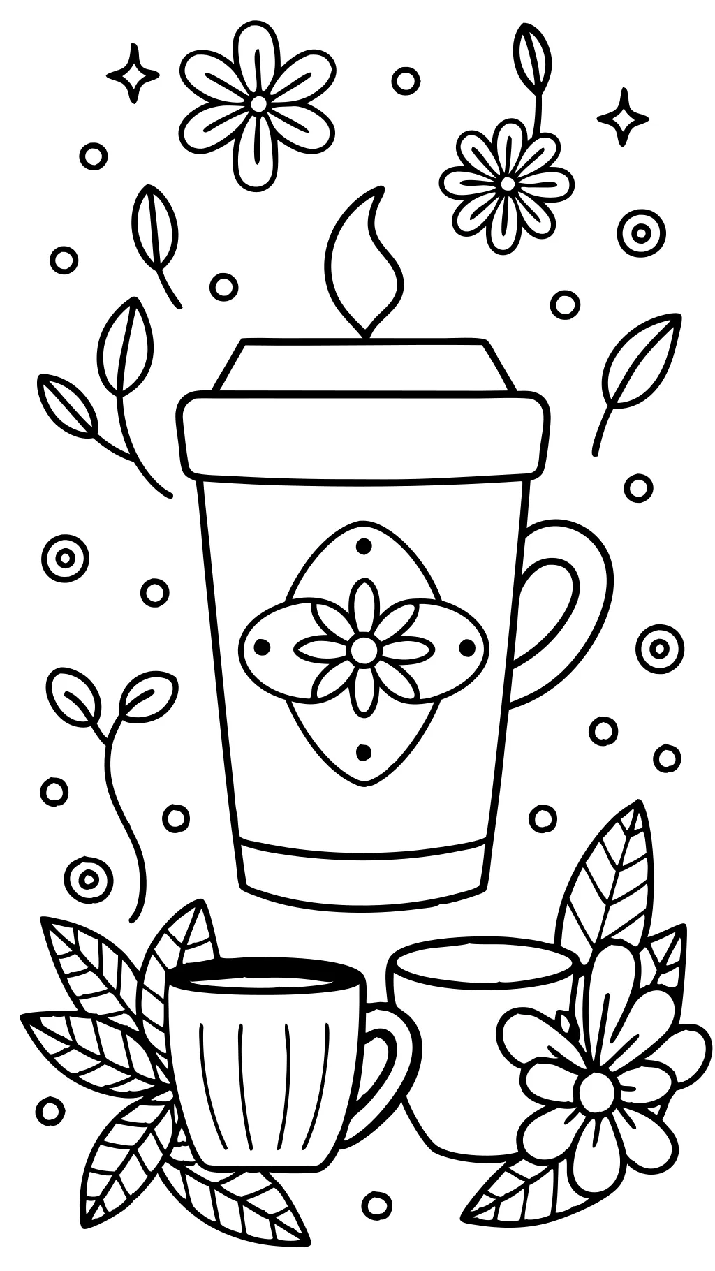 coloring pages coffee cups